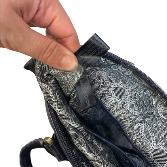 Vintage Sharif Leather Shoulder Bag | Snakeskin / Blue | Detailed | Purse - Picture 9 of 10